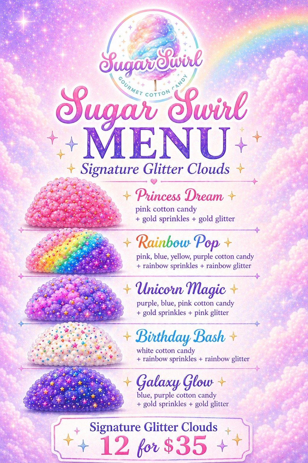Sugar Swirl Menu